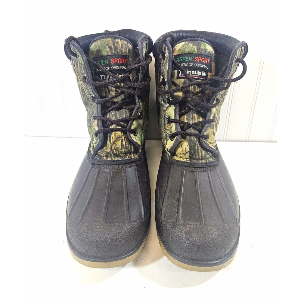 Aspen Sport Thinsulate Insulated Camo/Brown Lace-Up Duck Boots Men's Sz 13
